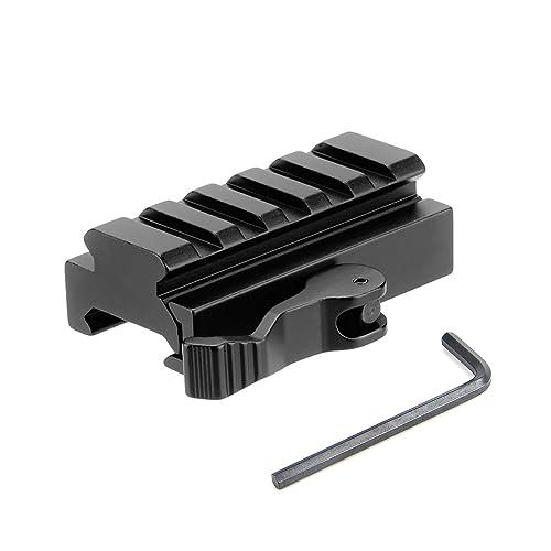 Paike Supporto per Riser Picatinny a 5 Slot con bloccaggio a Leva QD a sgancio rapido, Adattatore per Supporti per Riser su Guida a Basso Profilo