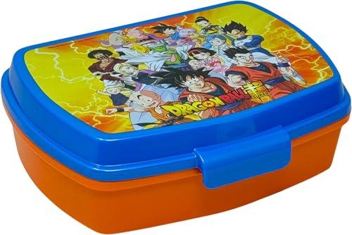 Clondo Portamerenda per Bambini Per Dragon Ball Fan 3-8 Anni (17x14 cm) | Scatola Porta Pranzo in Plastica Senza BPA | Lunchbox Porta Snack per Asilo e Scuola | Chiusura a Scatto