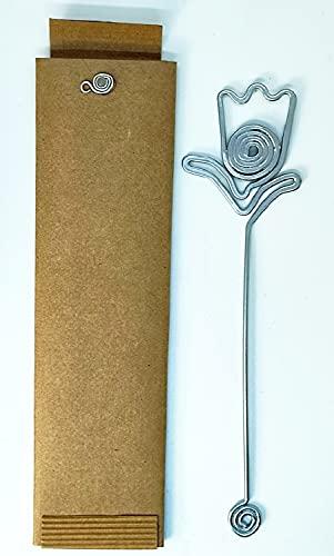 Segnalibro Tulipano Argento,in alluminio fatto mano.Consegna in 2 giorni!