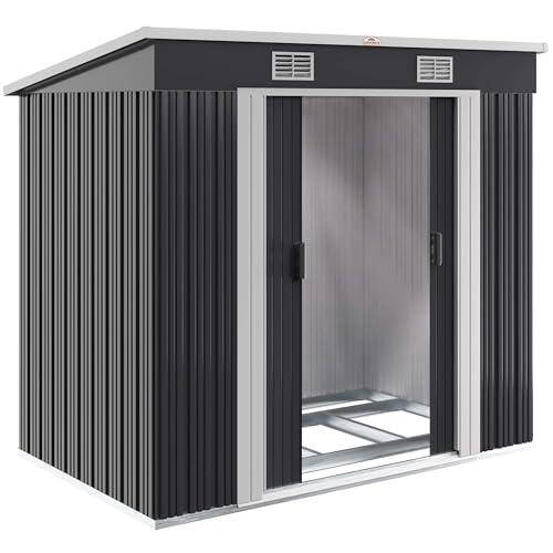 GARDEBRUK® Capanno da Giardino L 2m² Fondamenta 200x125x180cm Porta Scorrevole Rimessa per Attrezzi da Esterno 4m³