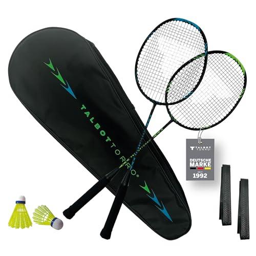 Set da Badminton Professionale Talbot-Torro | Racchette in Grafite Ultraleggere, Volani in Nylon e Custodia Imbottita per il Trasporto | Ideale per Giocatori Ambiziosi