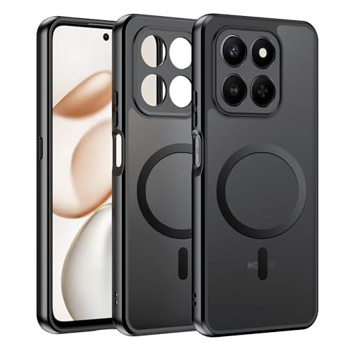 Effcotuo Cover Magnetica per Honor 400 Smart Case con MagSafe, Anti-Caduta in Silicone Morbido + Acrilico Ghiacciato Coque, Custodia Traslucida Opaco Posteriore Cover - Nero