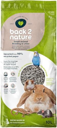 Back 2 Nature Lettiera (10 l) – 99% carta riciclata, altamente assorbente, per piccoli animali. Gabbie asciutte e profumate per criceti, conigli, uccelli e furetti. Morbida, sicura, compostabile
