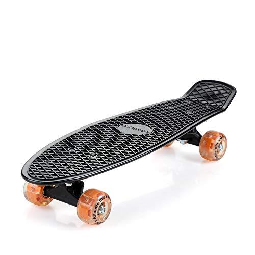 Monzana Atlantic Rift Skateboard 22' Retro Ruote a LED Cuscinetti ABEC 7 Penny Board Ragazza Ragazzo 100kg