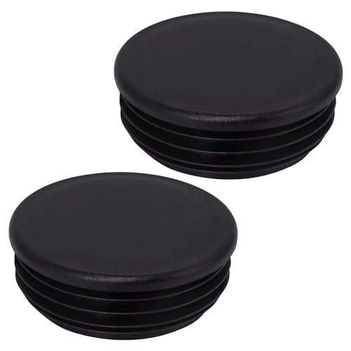 SKIR'CO Inserti per tubi rotondi da 76 mm, tappi per pali di recinzione, tappi per tubi in plastica nera, tappi per tubi, colore nero RAL 9005, 2 pezzi