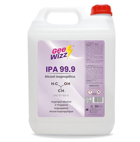 Gee-Wizz IPA 99,9 – Isopropanolo Alcol, Alcool Isopropilico Puro 5 L | Detergente Multiuso per Pulizia Elettronica, Casa e Ufficio, Stampa 3D | Prodotto Puro al 99,9% | Evaporazione Rapida