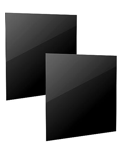 QWORK® 2 Pezzi Fogli Acrilici Neri Da 3 mm, 30 x 30 cm, Per Decorazioni Per La Casa, Quadri, Cornici Per Foto
