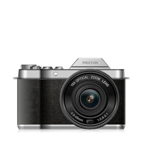 PRIXTON Digital Cam Nomad DC950, WiFi, App Mobile, Schermo IPS Risoluzione 4K 64MP, Stabilizzazione EIS Anti-shake, Vero Zoom Ottico 10X, Autonomia 85 minuti, Schede SD fino a 256GB