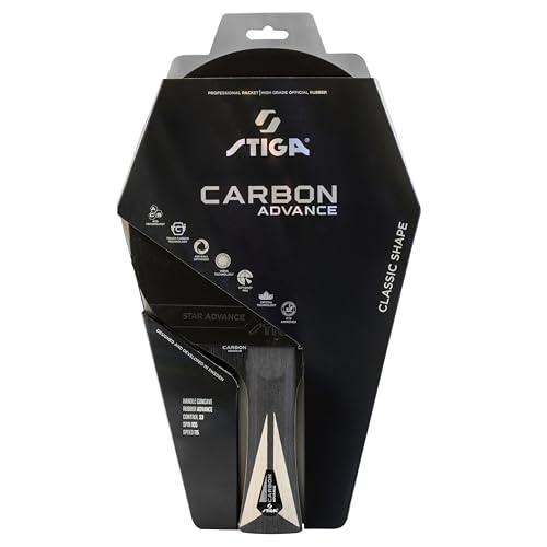 Racchetta da ping pong STIGA Carbon Advance – Pala con 5+2 strati, 5 strati in legno e 2 in fibra di carbonio, punto dolce ampio e ottimizzato, gomma STAR Advance - per giocatori ambiziosi