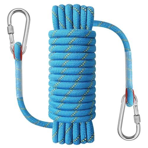 NorthPada 10 mm x 10 metri Corda Statica Nylon per Arrampicata All'aperto, Impieghi Gravosi, Lavoro, Alberi, Arboristi, Barca con Ancora Marina, Emergenza, Rappelling, Altalena, Sospensione, Blu