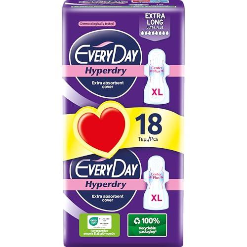 EveryDay Hyperdry Assorbenti Ultra, XL con Ali, Filtrante Iper Asciutto e Ultra Assorbente, 18 Unità