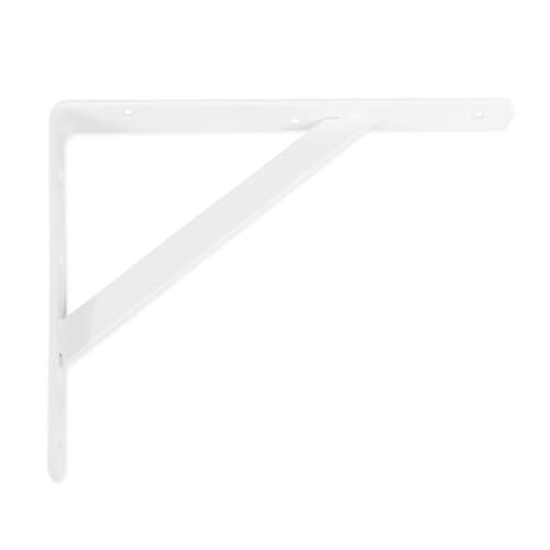 Amig - Staffe per mensole | Angolo per Ripiani | Supporto per Scaffale | Acciaio | Colore Bianco| Misura: 250x200 mm | Peso massimo consigliato: 330 kg