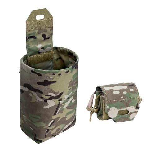 IDOGEAR Molle Dump Pouch Mini pieghevole Mag riciclaggio borse vita borsa degli attrezzi Tattico Utility Pouch per cintura gilet tattico zaino (Camo)