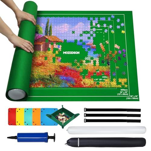 MOZOOSON Tappeto puzzle Feltro, Tappetino Puzzle 3000 2000 1500 Pezzi, Tappeto Puzzle Bambini Adulti, Puzzle Roll Mat, Tappetino Puzzle, Puzzle Pad Roll Set, Puzzle Portatile Tappetino