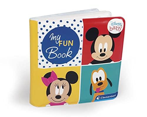 Clementoni - 17720 - Disney Baby My Fun Book - Libro Neonati, Gioco Bambini 6 Mesi, libricino Impermeabile Ideale per Bagnetto, 100% Lavabile in Lavatrice