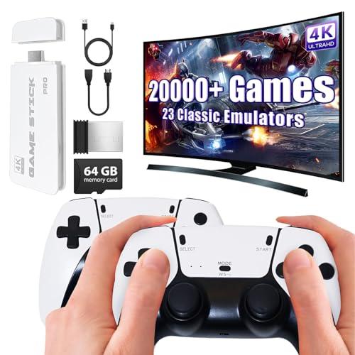 Console di gioco Retrogaming 2025 Upgraded Console Retrogaming 20.000+ Giochi Classici, con 2 Controller Wireless HDMI per TV Plug & Play, Regalo per Famiglia e Adulti