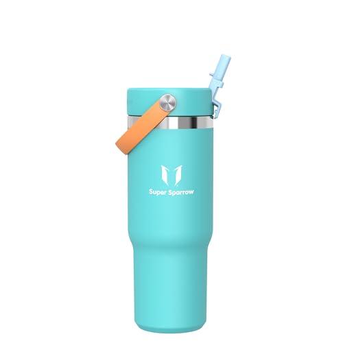 Sparrow Borraccia Termica 900ml - Twistpath Borracce con Tappo Flex con Cannuccia - Senza BPA & Perdite Bottiglia Acqua - Inox Borracce Termiche Per Portabevande - Ideale Per Casa, Ufficio O Auto