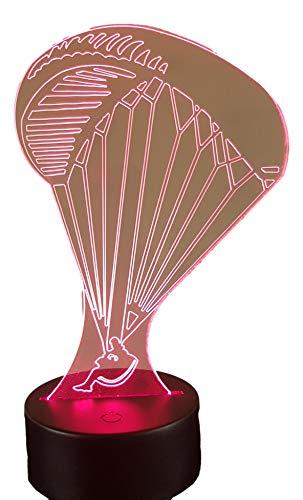 PARAPENDIO, Lampada illusione 3D con LED - 7 colori.