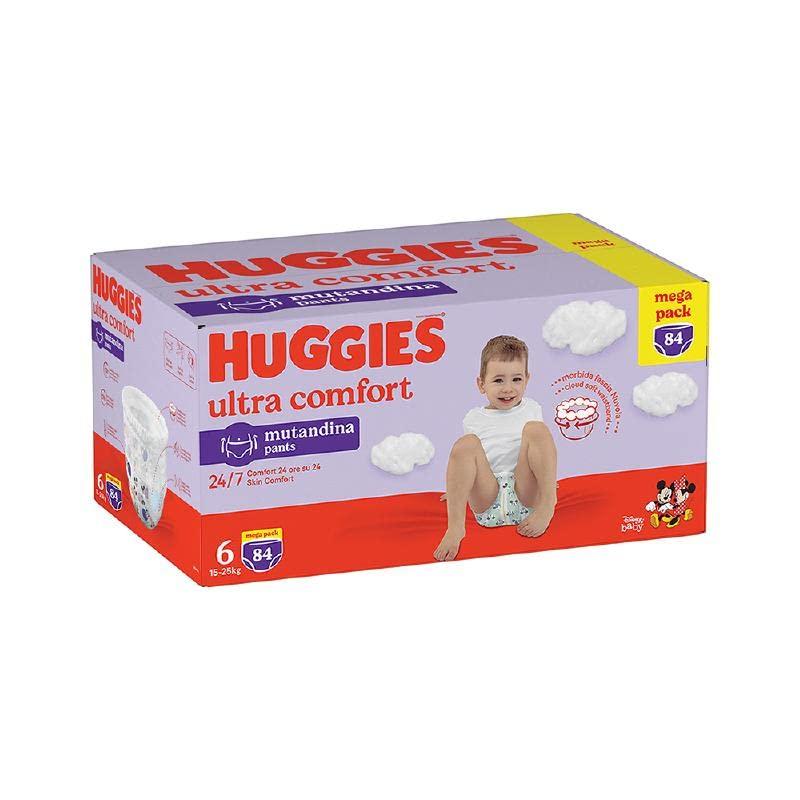 Huggies Ultra Comfort Mutandina Megapack, Taglia 6 (15-25 Kg), Confezione da 84 pannolini