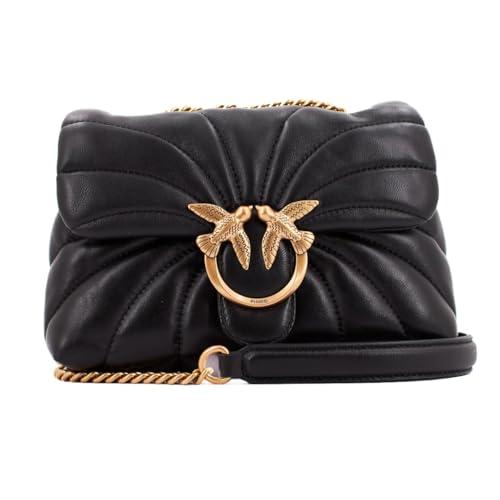Pinko borsa love puff mini cl nera butterfly quilt - nero, unica
