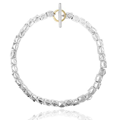 ViMon gioielli | Bracciale uomo donna con borchie stud in argento 925, lunghezza su misura 16 17 18 19 20 21 22 cm.