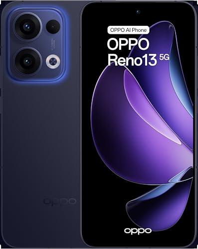 OPPO Reno Reno13 F 5G AI Smartphone, Tripla fotocamera 50+8+2MP, Selfie 32MP, Display 6.67” 120HZ AMOLED FHD+, 5800mAh, RAM 8GB(Esp4GB/6GB/8GB)+ROM 256GB, [Versione Italia], Luminous Blue
