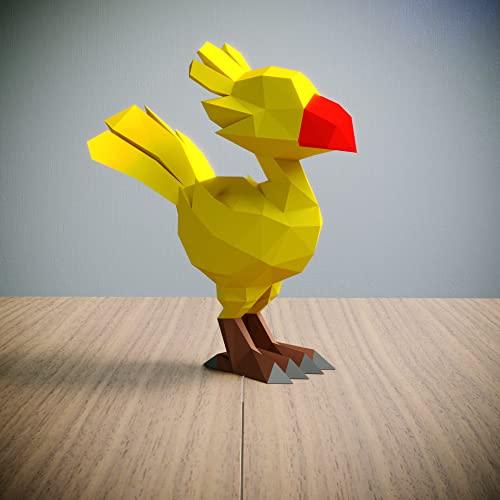 Yona DIY, Chocobo Papercraft kit, Decorazione，Decorazione a casa, Trofei di carta, Dono,Regalo, Origami 3D, imbarcazione su carta, kit di Fai da te, Puzzle 3D