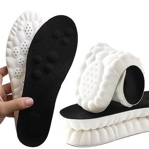 Solette in Memory Foam con supporto per l'arco plantare per donne e uomini, inserti per scarpe da ginnastica, scarpe sportive e stivali, traspiranti e ammortizzanti(43.5/44 EU,Nero)