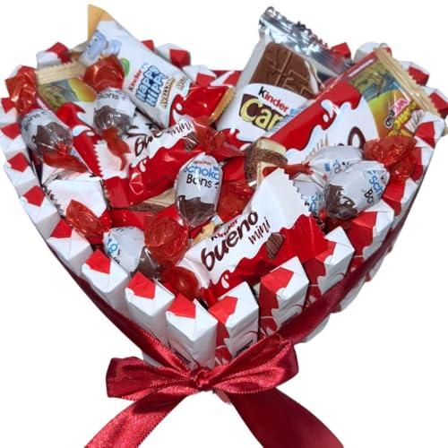 Donda's House® Cuore Kinder San Valentino. Box Kinder SCHOKOBONS. Happy Hippo. Ovetti Kinde. Ideale come regalo. Cestino di Cioccolatini. Cestino Cioccolato. Cioccolatini da regalare.