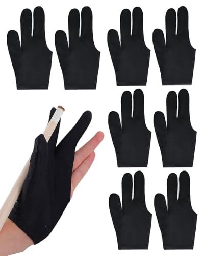 HZAOPZE 8 guanti da biliardo con 3 dita, unisex, elastici, per accessori da biliardo, non è necessario distinguere tra mano sinistra e destra.