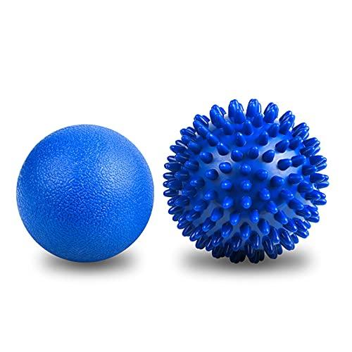 URAQT Set di 2 palline per massaggio a punte, per terapia fisica, palla di lacrosse dura e palla da massaggio con punte per rilassamento miofasciale e massaggio profondo dei trigger point
