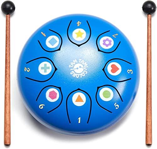LA PUERTA MÁGICA Tamburo HANDPAN Strumenti Musicali Bambini - Tamburo Bambino I 6 pollici 8 note I Strumento a Percussione Musicale per Bambini - Regalo Originale per Bambina e Bambino dai 3 anni