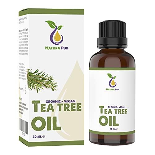 Tea Tree Oil 30ml - Olio Tea Tree puro biologico - anti acne, brufoli e punti neri - Olio Essenziale di Albero del Tè per aromaterapia e diffusore