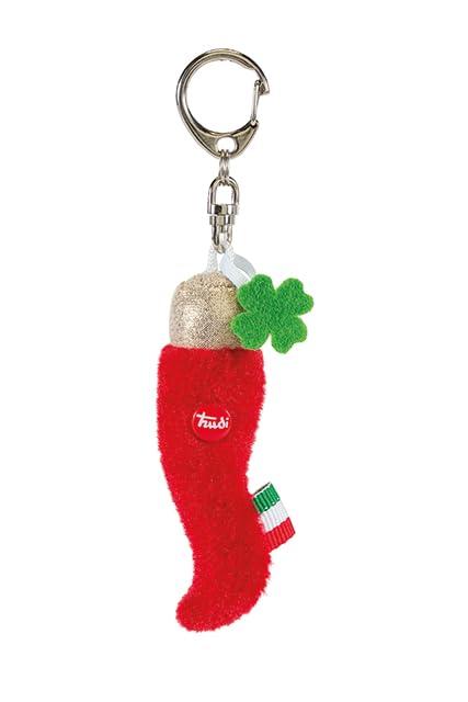 Trudi Peluche portachiavi, idea regalo, gadget turistico food Made in Italy | taglia XXS | Italian icons (Cornetto portafortuna, 5x15x1,5 cm)