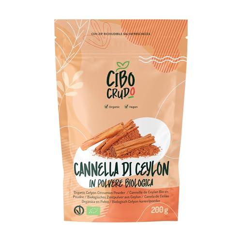 Cannella in Polvere Bio Macinata - 200g. Cannella di Ceylon in Polvere Biologica e Vegana Senza Additivi ne Conservanti. Cinnamon Powder.