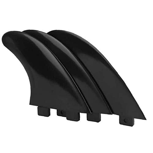 POFET Set di Pinne per tavola da Surf Colore Nero, Bianco e Verde Set di Pinne per tavola da Surf di 3 Pinne con Base G5 Fin Longboard