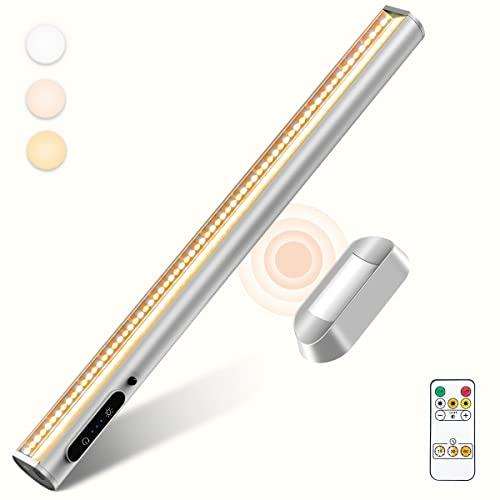 bravzurg Luce LED Sottopensile, 4000mAh Lampada da Scrivania Senza Fili con Telecomando e Magnetica, Luci Tavolo Ricaricabile per Cucina, Specchio Bagno, Muro, Armadio, Mensola, Monitor, Parete