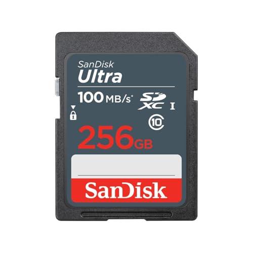 SanDisk Ultra 256GB SDXC Memory Card, up to 100MB/s, Class 10, Black/Grey