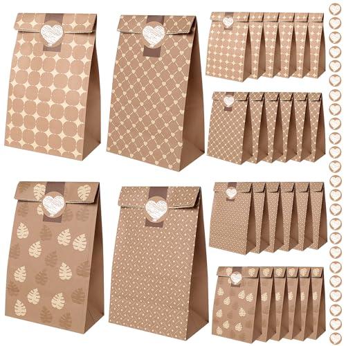 Romon Sacchetti Regalo, Buste Regalo da 24 pezzi con 24 adesivi per regali di Natale Bustine Regalo, Sacchetti Caramelle,Sacchetto Regalo Compleanno, sacchetti per matrimoni, ecc.