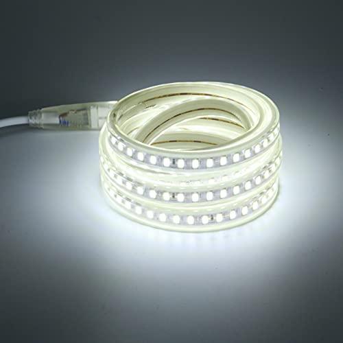 pcning IP67 Impermeabile Strip LED 220V 2M 5730 120 leds/m Flessibile Striscia Bianco Freddo 6000K, Strisce LED 220 Volt da Esterno 2 Metri (Bianco Freddo, 2)