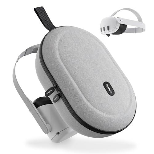 Syntech Custodia Rigida Compatibile Con Oculus/Meta Quest 3/2 Accessori la Cuffie VR Con Controller Touch E Altri Piccolo Accessori, Design portatile per i viaggi, Grigio (cinturino Elite non adatto)