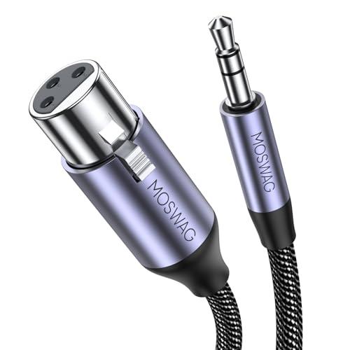 MOSWAG 3.5mm Mini Jack a XLR（Femmina） Cavo Bilanciato, XLR 3 pin Femmina Jack Microfono a 3.5mm Connettore Cavo Audio compatibile con Computer, Microfono (1M)