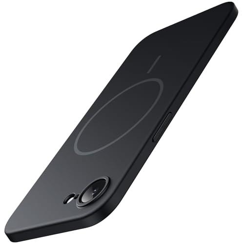 JETech Cover Magnetica Slim per iPhone 16e 6,1 Pollici 2025 Compatibile con MagSafe, Protezione Completa per Obiettivo della Fotocamera, Custodia Ultra Sottile Leggera con Opaca (Nero)