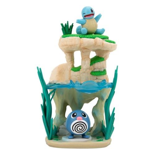 Pokémon Select Environment, paesaggio marino, set multi-livello da 15 cm, con due personaggi da battaglia da 5 cm
