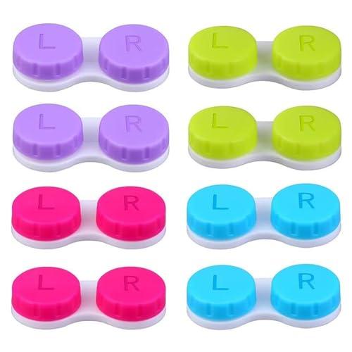 GEMMAHW Set da 8 Contenitori per Lenti a Contatto, Contenitore per Lenti a Contatto, Custodia di Lenti a Contatto da Viaggio, Pratica Scatola da Viaggio per Lenti a Contatto