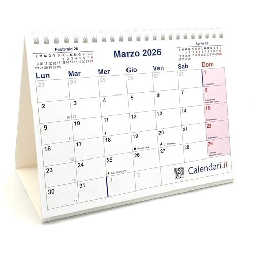 Calendario 2026 a caselle cm 20x15 da tavolo per ufficio casa e lavoro (16 FACCIATE)