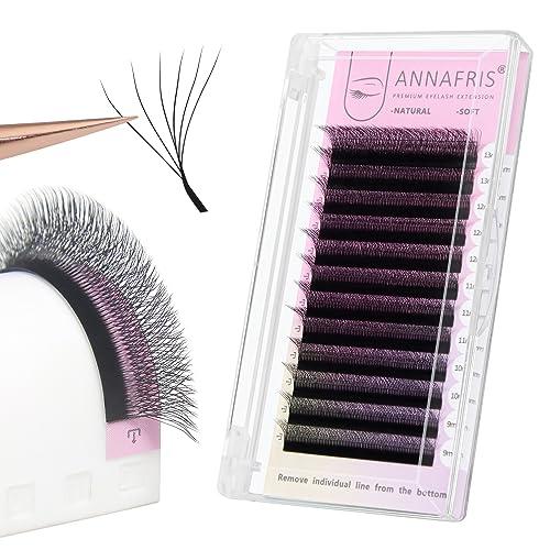 ANNAFRIS 6D W Extension Ciglia 0.07 D 8-15mm Premade Fan Lash Russian Volume Ventole Ciglia Ciuffetti 6D Eyelash Extension Professional(6D 0.07 D 8-15mm)
