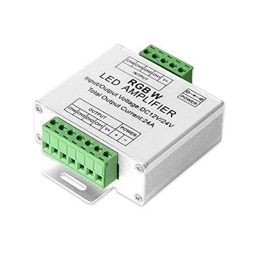 BTF-LIGHTING Strisce LED CCT RGB RGBW a singolo colore 4 canali amplificatore di segnale controller lavoro con 2pin 3pin 4pin 5pin DC12V/DC24V Max 24A 5050SMD striscia LED per Progetti LED lunghi