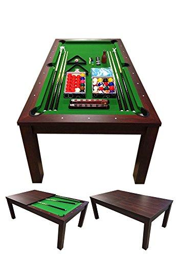 TAVOLO BILIARDO - CARAMBOLA - SNOOKER 7FT 188 x 96 cm Modello GREEN STAR FULL OPTIONAL CON COPERTURA INCLUSA