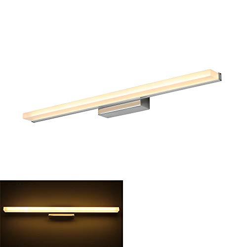 SUZNIU Luce Specchio Bagno Led, 100CM Luce per Specchio Bagno IP44 Freddo 3000K Led del, 20W luminosa Lampada Armadio Illuminazione Impermeabile Argento